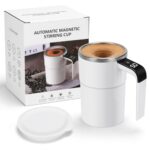 VAlinks Self Stirring Mug, Auto Magnetic Coffee Mug with LED Display Temperature, Rechargeable Automatic Stirring Mug, 12oz Self Mixing Cup with Lid To Stir Coffee Mixed Milk at Desk Use