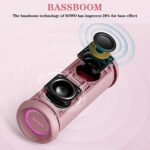 Outdoor Portable Bluetooth Speaker, Wireless IPX7 Waterproof Speaker, 25W Loud Sound, Bassboom Technology, TWS Pairing, 16H Playtime, Speaker with Lights – Pink