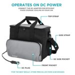 Ivation Portable Electric Cooler Bag | 15L Soft Sided Thermoelectric Travel Cooler with Shoulder Strap, Storage Pocket & DC 12V Plug in for Car, Truck & RV Camping