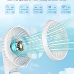 EasyAcc Portable Hand Held Fan, Ultra Quiet 5 Speed Personal Fan, LED Dispay USB C Rechargeable Handheld Fan, 180° Foldable Small Desk Fan, Electric Cooling Fan&PowerBank for Office Home Travel