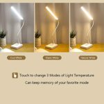 MAYTHANK Cordless Desk Table Lamp Reading Light Rechargeable Battery 2200m,Touch 3 LED Modes,Dimmable,Small,Gooseneck, Highest 17.7″,Lamp for Kids Bedroom Bedside