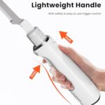 Laudlife Electric Knife, Cordless Electric Cutting Knife, Ergonomic Design with Comfortable Contoured Grip Rechargeable Easy-Slice Electric Carving Knife for Meat Slicing, Bread, Fillet, Turkey, White