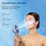 HandFan 2023 Upgraded Portable Misting Fan, 34ml Handheld Personal Mister Fan Rechargeable, Battery Operated Spray Water Mist Fan, Mini Cooling Fans for Makeup, Travel, Outdoors, Disney(Royal Blue)