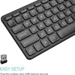 Arteck 2.4G Wireless Keyboard Ultra Slim and Compact Wireless Keyboard with Media Hotkeys for Computer/Desktop/PC/Laptop/Surface/Smart TV and Windows 10/8/ 7 Built-in Rechargeable Battery