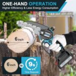 Mini Electric Chain Saw, APIUEK 6 Inch Cordless Chainsaw, 2 Pcs Rechargeable Battery, Compact One-Hand Use And Auto Lubrication System, Double Safety Lock, Home Improvement, Garden & Orchard Pruning