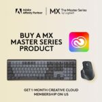 Logitech MX Mechanical Wireless Illuminated Performance Keyboard, Tactile Quiet Switches, Bluetooth, USB-C, macOS, Windows, Linux, iOS, Android, Graphite – With Free Adobe Creative Cloud Subscription