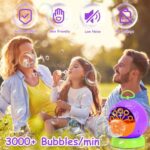 Bubble Machine for Kids, Automatic Bubble Maker, Durable and Portable Automatic 3000+ Bubble Machine for Christmas, Parties, Suitable for Indoor and Outdoor, Fansteck