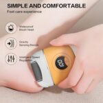 Electric Foot File Grinding Machine, 2024 New USB Rechargeable Foot Repair and Grinding Device, Upgrade Digital Electric Foot Polisher, Electric Foot Exfoliating Scrubber, Feet Callus Remover(Orange)