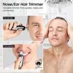 Ear and Nose Hair Trimmer Clipper – 2022 Professional Painless Eyebrow & Facial Hair Trimmer for Men Women, Battery-Operated Trimmer with IPX7 Waterproof, Dual Edge Blades for Easy Cleansing Black