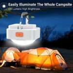 FLY2SKY 2 Pcs White Camping Light Tent Light Portable Rechargeable LED Camping Light Survival Gear Camping Accessories Camping Equipment for Hiking Backpacking Fishing Hurricane Emergency Outage