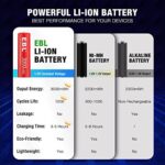 EBL AA Lithium Batteries, 1.5V 3000mWh Rechargeable AA Batteries Long Lasting Double A Battery 8 Pack