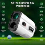 Golf Rangefinder 700Yards Laser Range Finder with Slope, USB Rechargeable Golf Laser Rangefinder with Flag Acquisition, External Slope Switch for Golf Tournament Legal, 6X Magnification…