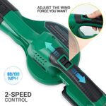 WISETOOL 20V Cordless Leaf Blower with Battery and Charger, Leaf Blower Battery Operated, Rechargeable Electric Handheld Leaf Blower Variable Speed with 2 Tubes for Patio, Leaves & Snow Blowing-Green