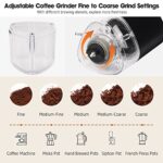 Mini Coffee Grinder for Camping, Rechargeable Coffee Grinder, Coffee Bean Grinder with Multiple Fine to Coarse Grind Settings, Conical Ceramic Grinding Core, for Drip/Espresso/Pour Over French Press