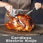 JNSTU Professional Cordless Electric Knife, Turkey Knife, Portable Rechargeable Lithium Electric Knife with Safety Lock, Used for Carving Meat, Turkey, Steak, Fish, Poultry, Vegetables, Handmade