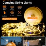 Camping Lights String,2 in 1 Outdoor String Lights with 5 Lighting Modes,Led String Lights Outdoor Waterproof IPX4,Portable Camping Lantern USB-C Rechargeable for Tent,Camping,Yard,Decoration(32.8FT)