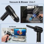 Kairiyard Compressed Air Duster, Electric Air Duster & Vacuum Cleaner 2 in 1, 12500 RPM 9000mAh Canned Air Rechargeable Cordless Air Duster Can for Computer Keyboard Electronics Car Cleaning