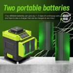 Susbie Laser Level -3×360° Cross Line Laser for Construction and Picture Hanging-12 Green Lasers with Self-leveling-Level Tool with 10000 mAh Rechargeable Battery