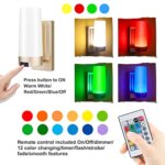 BIGMONAT Wireless Wall Sconce Light USB Rechargeable, Multi Color Changing, Dimmable Night Light with Remote, Stick on RGB Lamp for Hallway Bathroom Kids Bedroom Home Decor Mood Lighting, 2 Pack