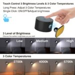 Koopala LED Wall Mounted Reading Lights, Wall Sconces with 3 Color Temperatures & 3 Brightness Levels Rechargeable Battery Magnetic Ball 360°Rotation Touch Control, Lamps for Kids Study Bedside Closet