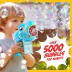 Rechargeable Dino Bubble Guns for Kids – 2 Pack – Bubbles Gun, Blaster, Blower, Maker, Machine for Boys & Girls- Cool Outdoor Toys for Toddlers – Birthday Gifts for Ages 3 4 5 6 7 8 Year Old Kid Toy