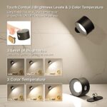 Deyagoo LED Wall Sconce, Wall Mounted Lamp with Rechargeable Battery Operated USB Port 3 Color Temperature & 3 Brightness Level 360°Rotate Magnetic Ball, Cordless Wall Light for Reading Study Bedside