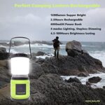 LED Camping Lantern Rechargeable,1200LM,4 Light Modes,Stepless dimming,6000mAh Power Bank with Display,Overcurrent Protection,IP65 Waterproof,Perfect for Hiking,Home and More,USB Type C Cable Included