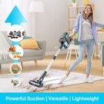 INSE Cordless Vacuum Cleaner, 6-in-1 Powerful Stick Vacuum, 45 mins Runtime, Ultra-Quiet, Lightweight, Rechargeable 2200mAh Battery Vacuum, Versatile Cordless Vacuum for Pet Hair Hard Floor Car Home