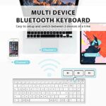 iClever BK10 Bluetooth Keyboard, Wireless Bluetooth Keyboard, Rechargeable Bluetooth 5.1 Multi Device Keyboard with Number Pad Full Size Stable Connection for Mac, Windows, iOS, Android, Laptop