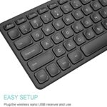 Arteck 2.4G Wireless Keyboard Ultra Slim Full Size Keyboard with Numeric Keypad and Media Hotkey for Computer/Desktop/PC/Laptop/Surface/Smart TV and Windows 10/8/ 7 Built-in Rechargeable Battery