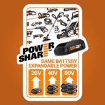 WORX 20V Cordless Leaf Blower WG545.6 DC Blower Vacuum,1 * 2.0Ah Battery & Charger Included