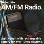 Majority Rechargeable FM/AM Pocket Radio Mini Portable Radio with 10 Hours of Playback, USB Charging and Headphone Jack Majority Belford Go FM and AM Radio Clear Sound Quality and Excellent Reception