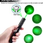 Cyahvtl Laser Pointer, Tactical Flashlights 2000 Metres Green Long Range High Power Handheld Flashlight, Rechargeable Laser Pointer for USB, with Star Cap Adjustable Focus Suitable for Projecto