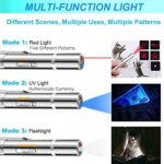 Cat Toys,Laser Pointer Cat Toy,Cat Pointer Toy,Long Range 7 Modes Lazer Projection Playpen for Kitten Outdoor Pet Chaser Tease Stick Training Exercise,USB RechargeSmall Laser Presentation Clicker Pen