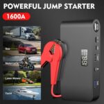 1600A Battery Jump Starter 16000mAh Jump Pack 12V with Jumper Cables, Portable Battery Booster with USB QC 3.0 Wall Charger for Car 7.2L Gas/5.5L Diesel Engine