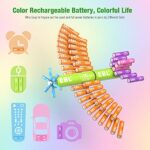 EBL AAA Rechargeable Batteries 1100mAh (10 Pack- 5 Color in One Box), 1.2V Ni-Mh Triple AAA Battery