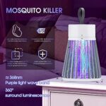 Bug Zapper Rechargeable Mosquito and Fly Killer Indoor Light with Hanging Loop Electric Killing Lamp Portable USB LED Trap for Home Bedroom Outdoor Camping