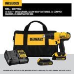 DEWALT 20V Max Cordless Drill / Driver Kit, Compact, 1/2-Inch (DCD771C2), Yellow