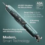 Aquasonic Vibe Series Ultra-Whitening Toothbrush – ADA Accepted Power Toothbrush – 8 Brush Heads & Travel Case – 40,000 VPM Motor & Wireless Charging – 4 Modes w Smart Timer – Mint Green Metallic