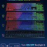 Wireless Keyboard and Mouse Combo – RGB Backlit, Rechargeable & Light Up Letters, Full-Size, Ergonomic Tilt Angle, Sleep Mode, 2.4GHz Quiet Keyboard Mouse for Mac, Windows, Laptop, PC, Trueque (Black)