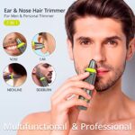 2 in 1 Ear & Nose Hair Trimmer for Men and Personal Trimmer?Painless Facial Hair Trimmer for Men, Easily Clean up Necklines, Sideburns, Eyebrows, Nose and Ear Hair, and More.