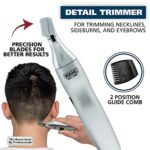 Wahl Men’s Nose Hair Trimmer, for Eyebrows, Neckline, Nose & Ear Hair, Precision Detail Trimming with Interchangeable Heads, Battery Included – Model 5545-400