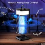 GKKOWN Bug Zapper Outdoor and Indoor, Mosquito Zapper, Fly Zapper, Electric Rechargeable Cordless Waterproof Mosquito Trap, Mosquito Killer Lamp for Home, Patio, Camping and RV, USB Battery Powered