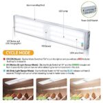 SUNNEST LED Closet Light, 60-LED Under Cabinet Lights USB Rechargeable Motion Sensor Under Cabinet Lighting Night Light for Wardrobe,Kitchen Cabinet, Hallway, Stairway, Kitchen, Pantry, (3 Pcs)