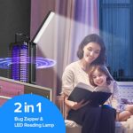 Bug Zapper Indoor, Mosquito Zapper Outdoor Electric, Solar Mosquito Trap Cordless & Rechargeable, Mosquito Zapper with Reading Lamp, 4200V 2 in 1 Mosquito Killer