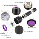 ALONEFIRE SV41 395nm UV Flashlight 10W Rechargeable Blacklight Black Light Urine Detector for Resin Curing, Dry Glue, Fishing, Minerals with UV Protective Glasses, Charger, Battery Included