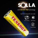 Tenergy Solla Rechargeable NiMH AA Battery, 1000mAh Solar Batteries for Solar Garden Lights, Anti-Leak, Outdoor Durability, 5+ Years Performance, 12 Pack, UL Certified