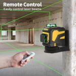 IKOVWUK Laser Level, 3×360° Cross Line Laser for Construction and Picture Hanging, 12 Green Lasers with Self-leveling, 3D Vertical & Horizontal Line, Level Tool with 5200 mAh Rechargeable Battery