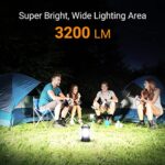 Camping Lantern, 3200LM LED Lanterns for Power Outages, 4600mAh Phone Charger & Rechargeable Lantern, 5 Light Modes Camping Lights & Lanterns for Hurricane/Emergency, CT CAPETRONIX Camping Accessories