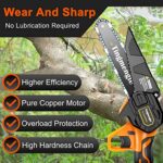 Mini Chainsaw 6 Inch, Cordless Mini Chainsaw Battery Powered with 24V 10000mAh Rechargeable Battery, 2.57Lb One-Hand Use Electric Chainsaw, Handheld Chainsaw for Tree Trimming Wood Cutting